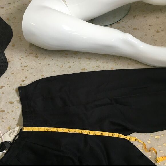 Limited Linen Blend Double Breasted Blazer Pants Suit Set Black Size 10/12 - Picture 8 of 15